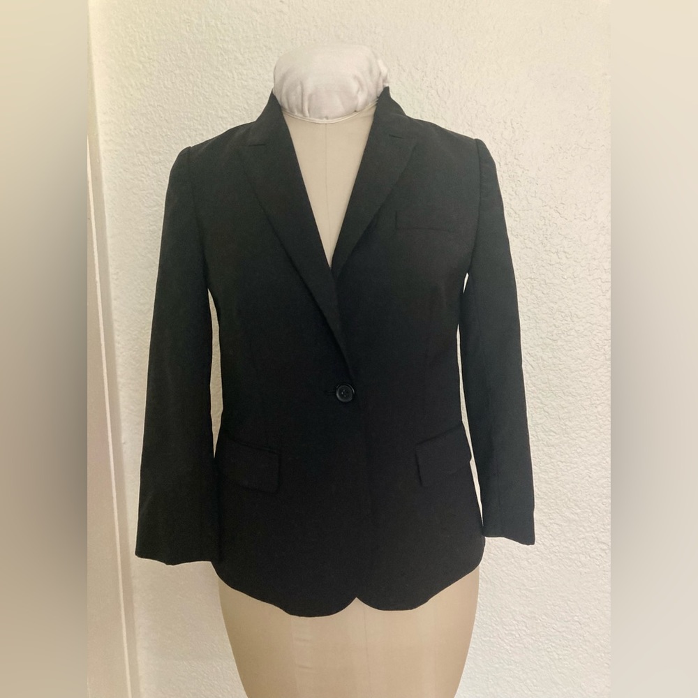 J. Crew Wool Suiting Blazer Suit Jacket Black 4